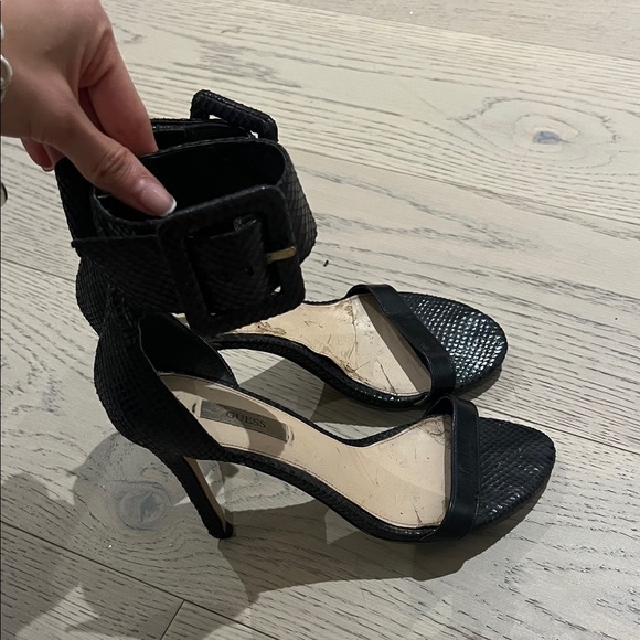 Guess Shoes - Guess Black Textured Women's Heels
